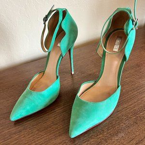 Schutz Green Suede Heels - Great Condition
